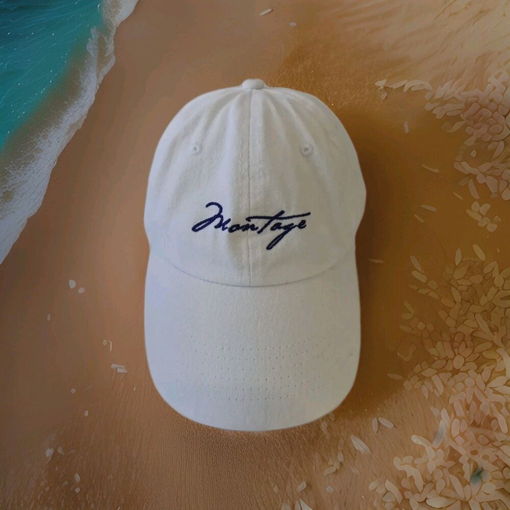 Montage Kapalua Bay Womens Embroidered White Strap Back Dad Hat Cap